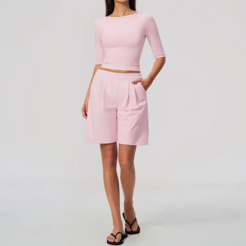 Women's 3/4 Sleeve Top Bermuda Shorts Set