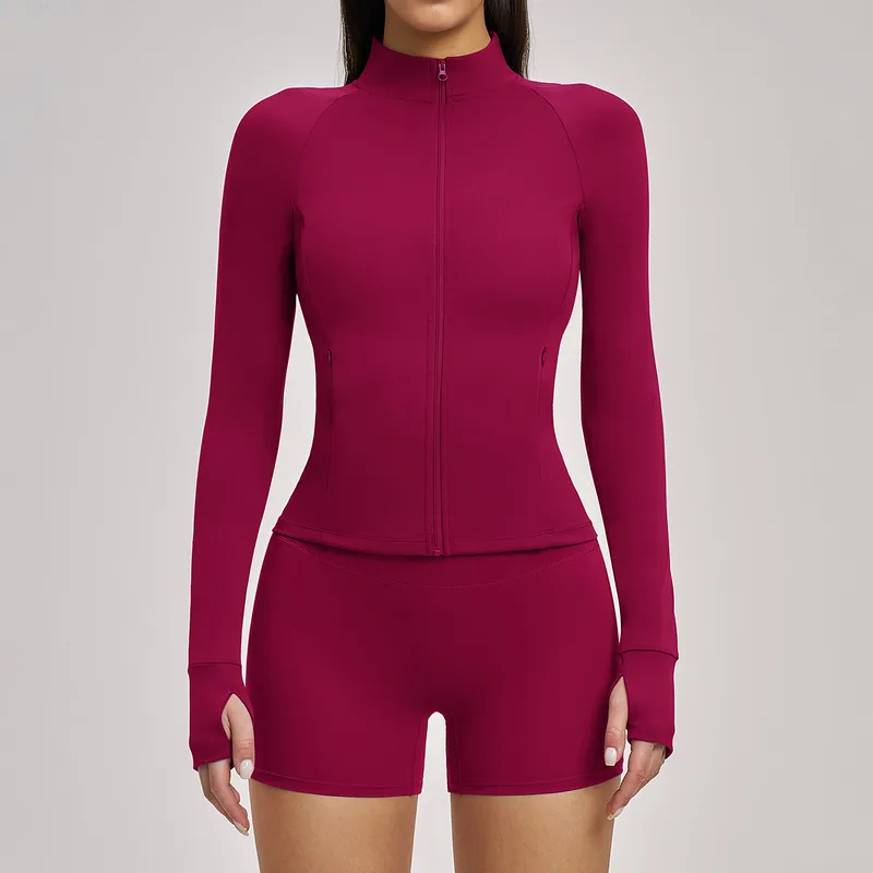 Women's Zip-Up Jacket Biker Shorts Set